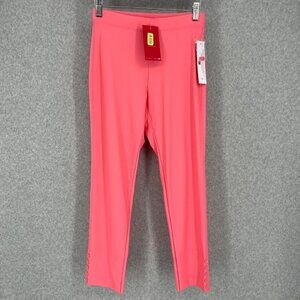 IC Collection Womens Button Hem Slim Crop Pull On Pant Size XS Rose Pink NEW